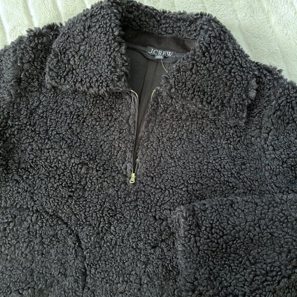 NWT J.Crew Sherpa Teddy Pullover (Black) S - Picture 6 of 12